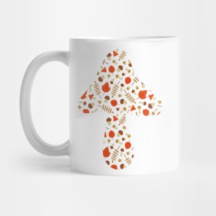 Mushroom and leaf pattern Mug